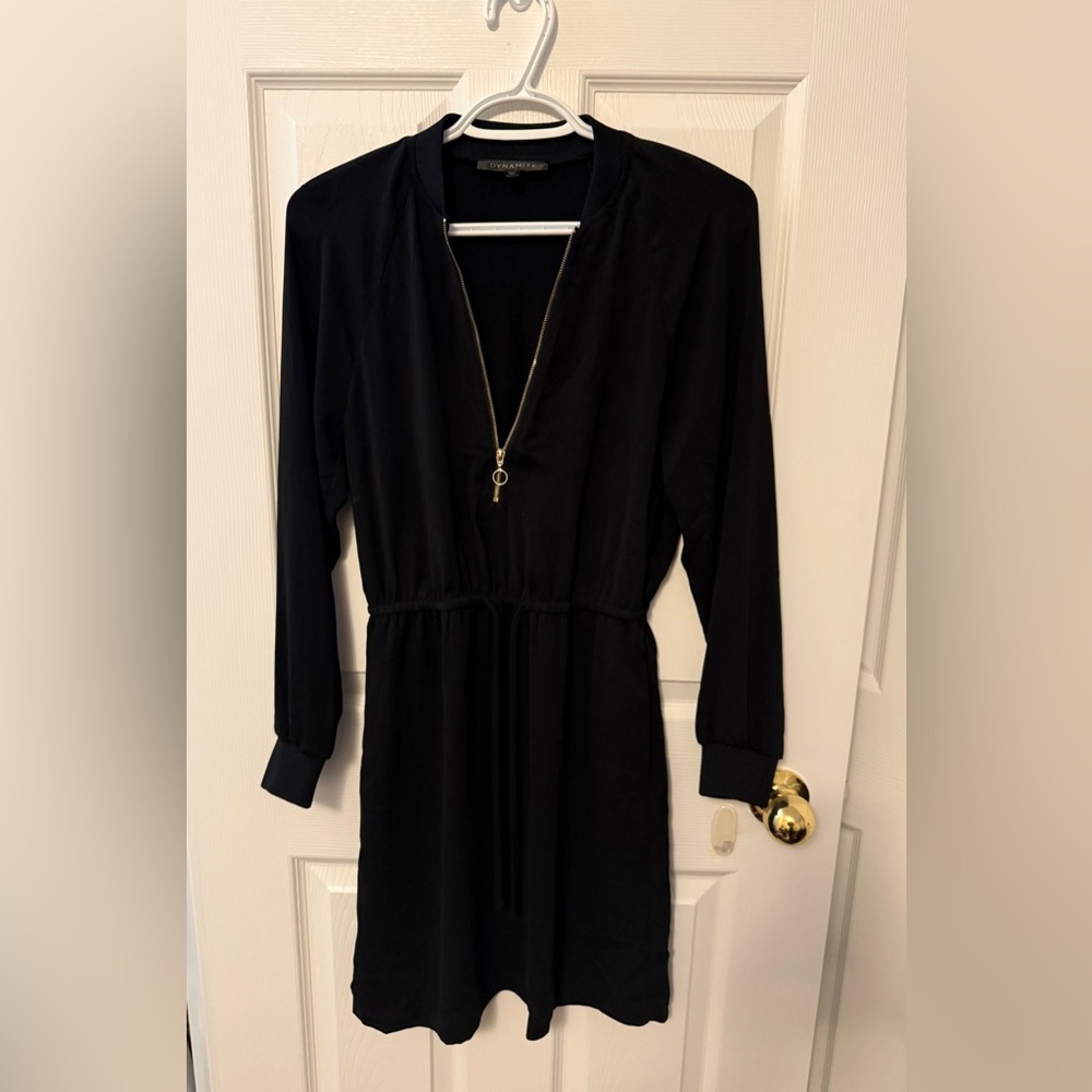 Dynamite Black Long Sleeve Dress with Zipper